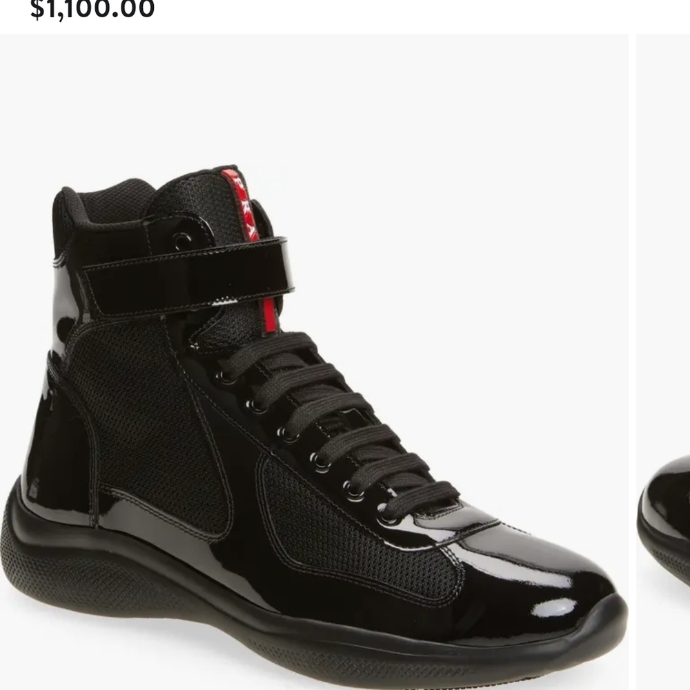Prada Black Glossy Sneakers